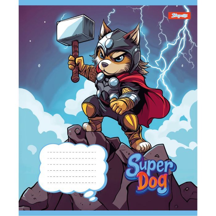 Тетрадь 1 вересня Super Dog А5 12 листов линия (768253) изображение 2