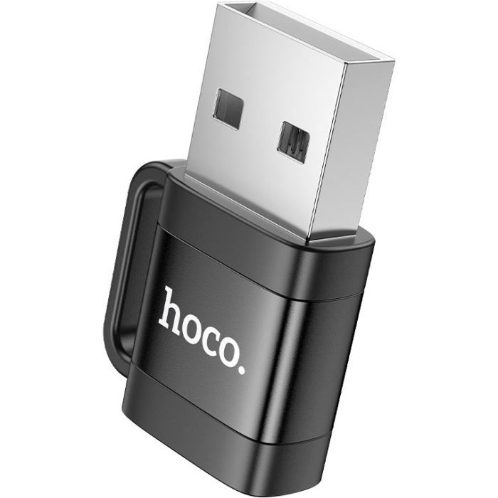Переходник UA31D USB M to USB-C F USB2.0 Black HOCO (6942007628143) изображение 3