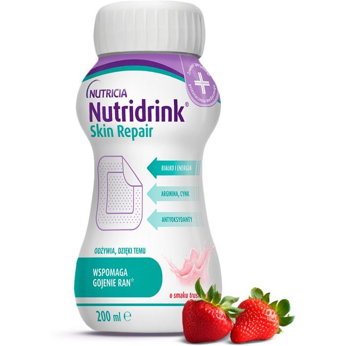 Энтеральное питание Nutricia Nutridrink Skin Repair Strawberry flavour 4х200 мл (8716900583209) изображение 3 Энтеральное питание Nutricia Nutridrink Skin Repair Strawberry flavour 4х200 мл (8716900583209) изображение 3