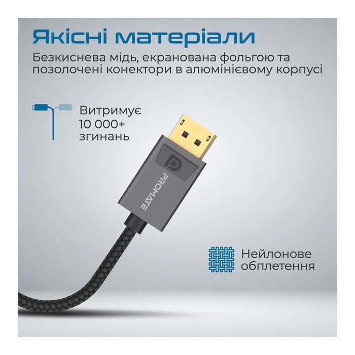 Перехідник DisplayPort to HDMI Promate (medialink-dp.black) зображення 4