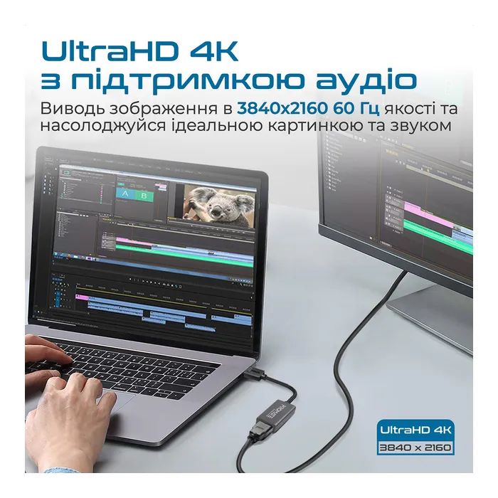 Перехідник DisplayPort to HDMI Promate (medialink-dp.black) зображення 6