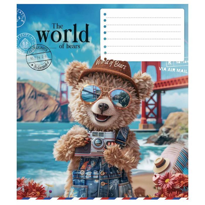 Тетрадь Школярик The World of Bears 12 листов клетка (012-3443K) изображение 3