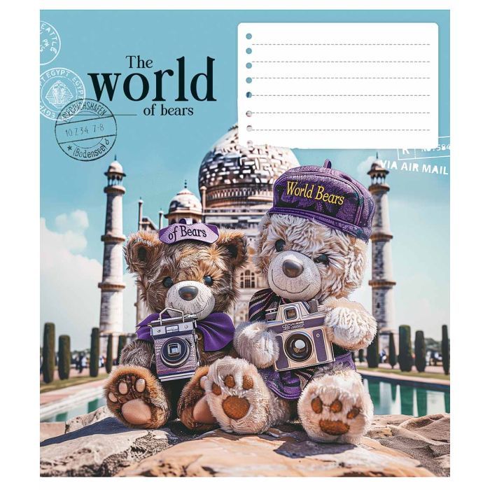 Тетрадь Школярик The World of Bears 12 листов клетка (012-3443K) изображение 4