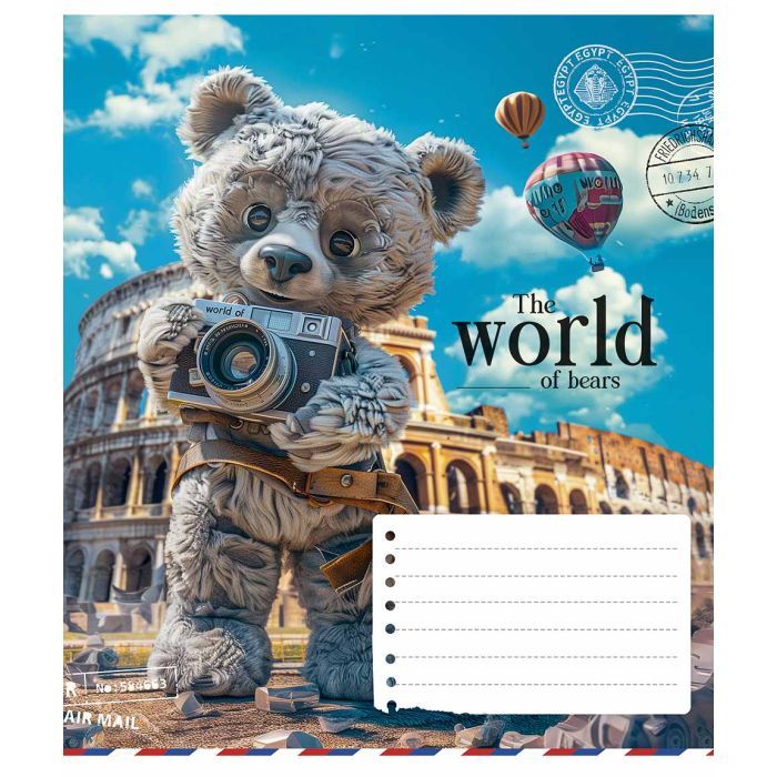 Тетрадь Школярик The World of Bears 12 листов клетка (012-3443K) изображение 5