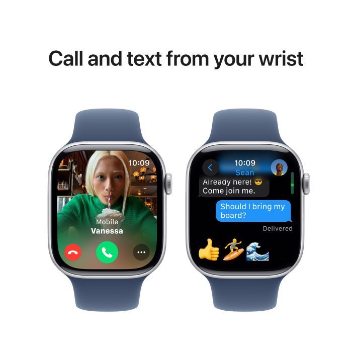 Смарт-годинник Apple Watch Series 10 GPS + Cellular 42mm Natural Titanium Case with Stone Grey Sport Band - S/M (MWXD3QH/A) зображення 7