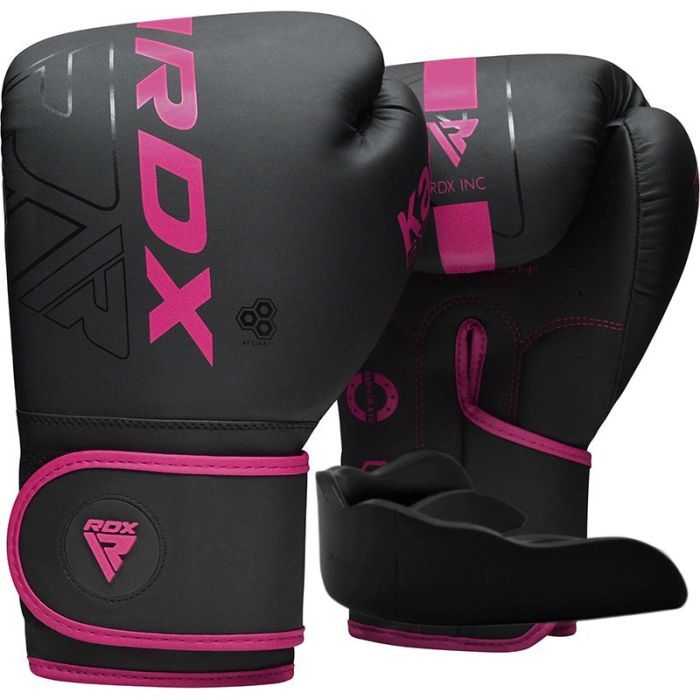 Боксерские перчатки RDX F6 Matte Pink 12 унцій (BGR-F6MP-12OZ)