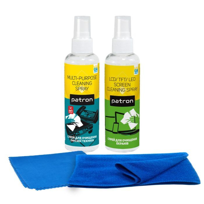 Универсальный чистящий набор Patron Spray f/tech100ml +ScreenSprF3-008+2microfibre (CS-PN-BUNDL-17)