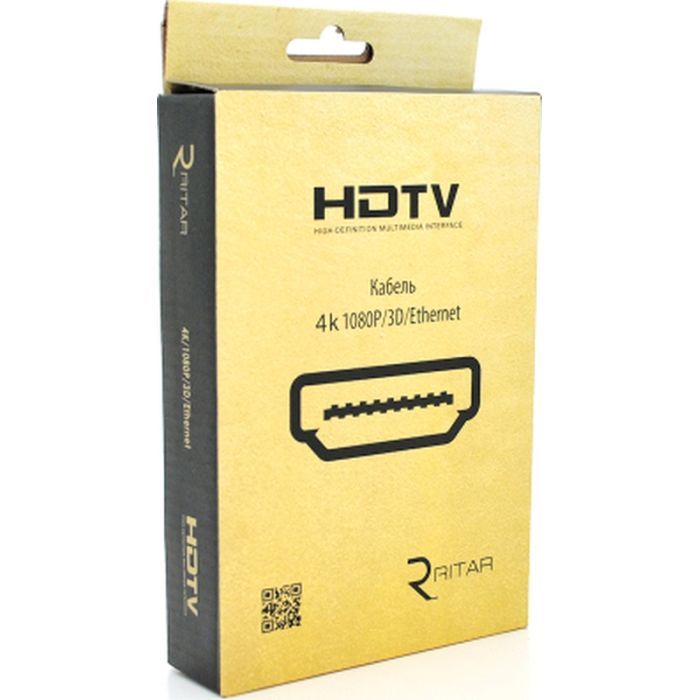 Кабель мультимедійний HDMI M to HDMI M 10.0m V1.4 4K black Ritar (HDMI(M)/(M)V1.4-10m-348B/19931) зображення 3