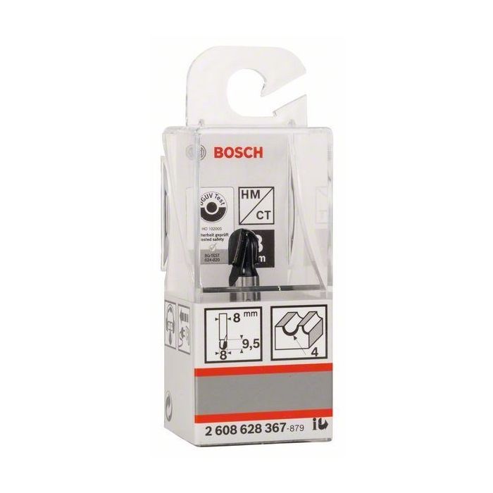 Фреза Bosch Professional галтельна, Std, S8, R6, D12, L9.2 (2.608.628.368) зображення 3