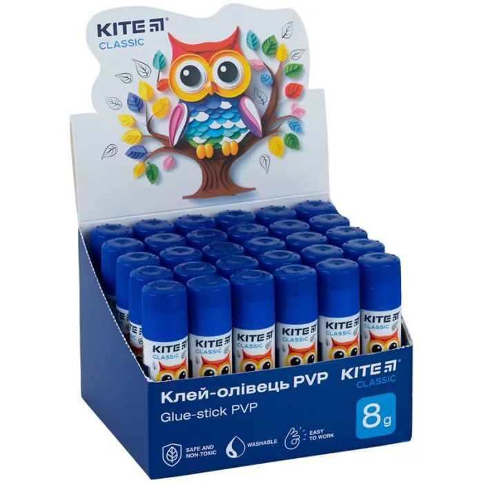 Клей Kite олівець з індикатором PVP Classic, 8 г (K-130) зображення 3