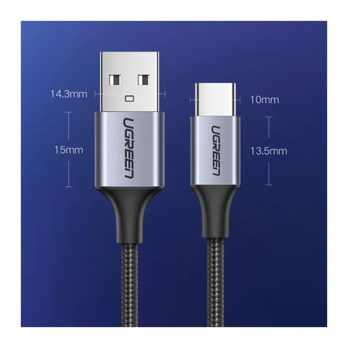 Дата кабель USB 2.0 AM to USB-C 1.5m Ugreen (UGR-60127) изображение 6