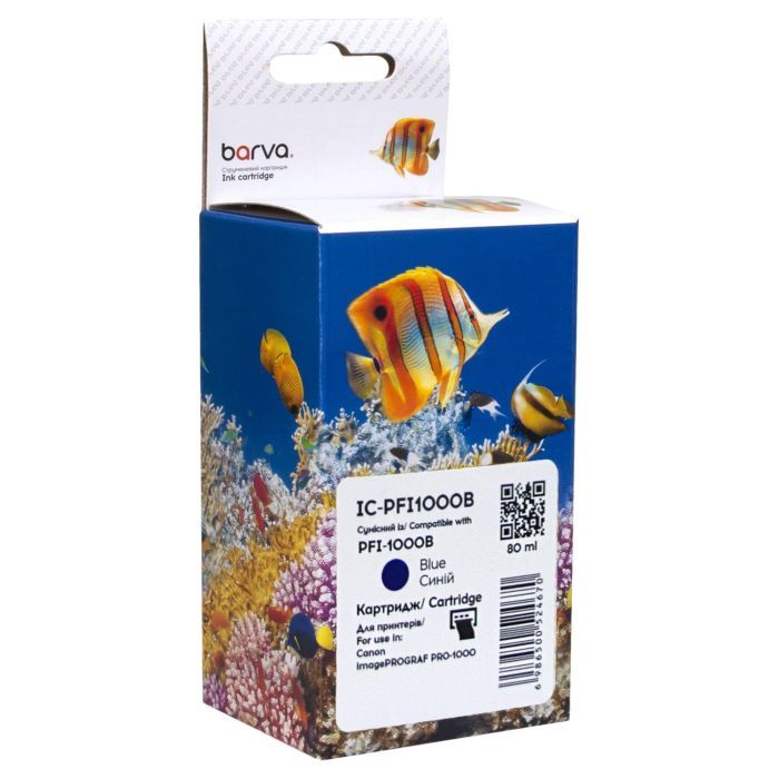 Картридж Barva Canon PFI-1000B 0555C001 80мл blue (IC-PFI1000B)