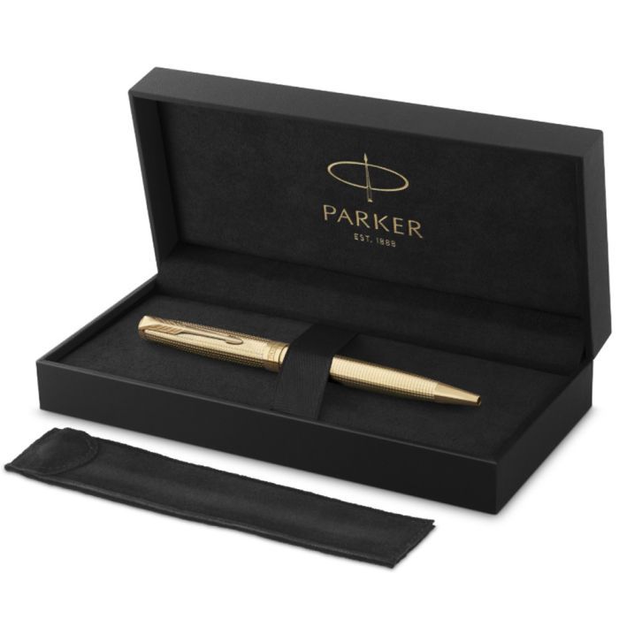 Ручка шариковая Parker SONNET 17 SE Cisele Gold GT BP + бархатный чехол (68 632) изображение 4
