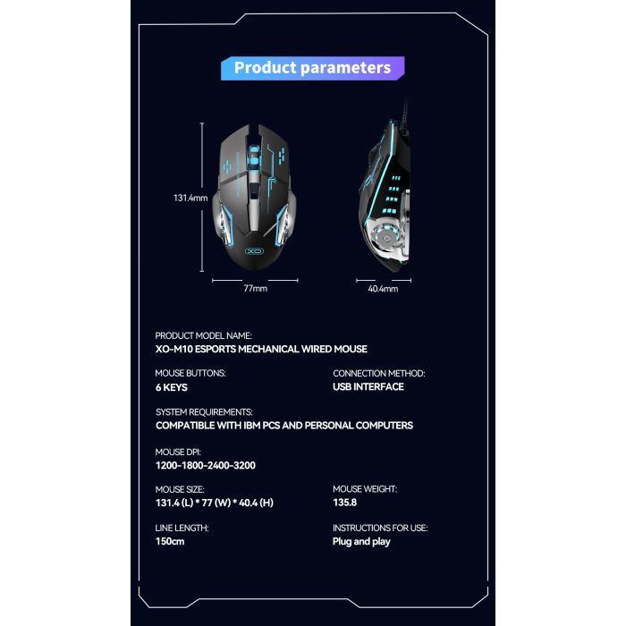 Мышка XO M10 Wireless Black/Silver (M10 Black+Silver) изображение 6