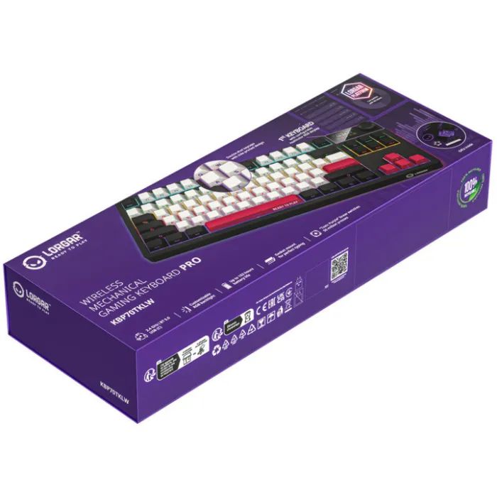 Клавиатура Lorgar KBP70TKLW Wireless TKL Mechanical Pro UA Black/Red (LRG-KBP70TKLW-BK-US) изображение 8