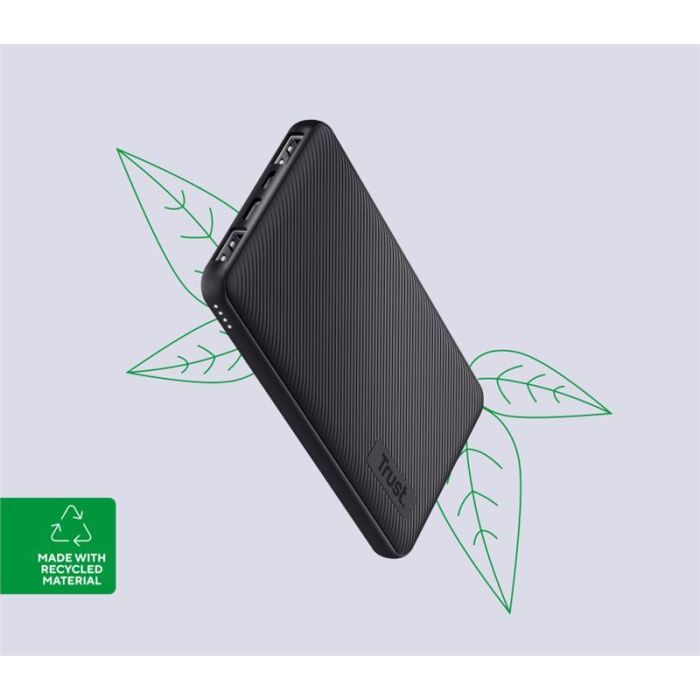 Батарея універсальна Trust 10000mAh Primo ECO, 2хUSB-A/USB-C, 15W, black (24678_TRUST) зображення 2