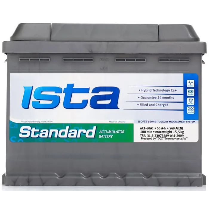 Аккумулятор автомобильный Ista Standard 60Ah (+/-) (540EN)