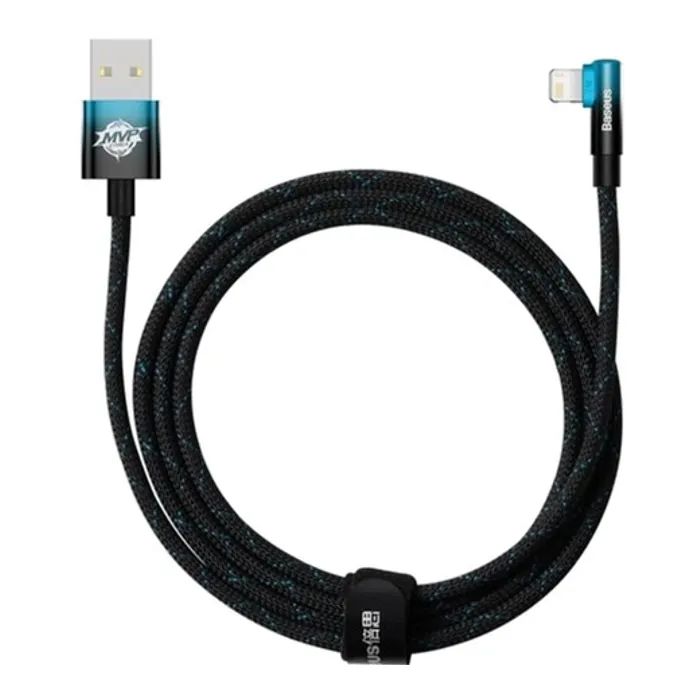 Дата кабель USB 2.0 AM to Lightning 1.0m 2.4A 90° corner black/red Baseus (CAVP000020) изображение 2
