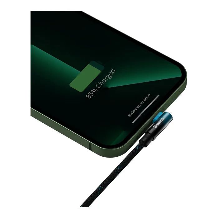 Дата кабель USB 2.0 AM to Lightning 1.0m 2.4A 90° corner black/red Baseus (CAVP000020) изображение 5