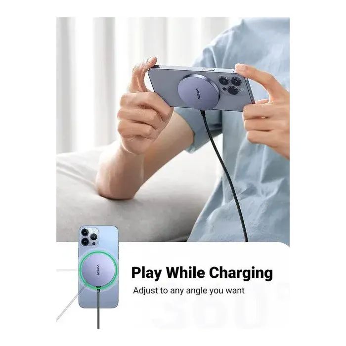 Зарядний пристрій Ugreen Magnetic Wireless Charger 15W CD245 (30233) зображення 5
