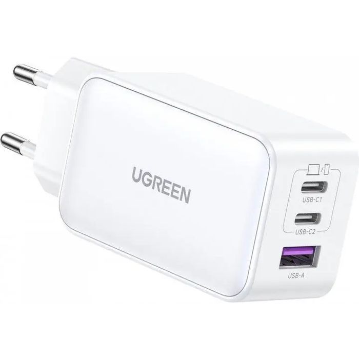 Зарядное устройство UGREEN 1xUSB + 2xUSB-C 65W GaN CD244 white (15334) изображение 2