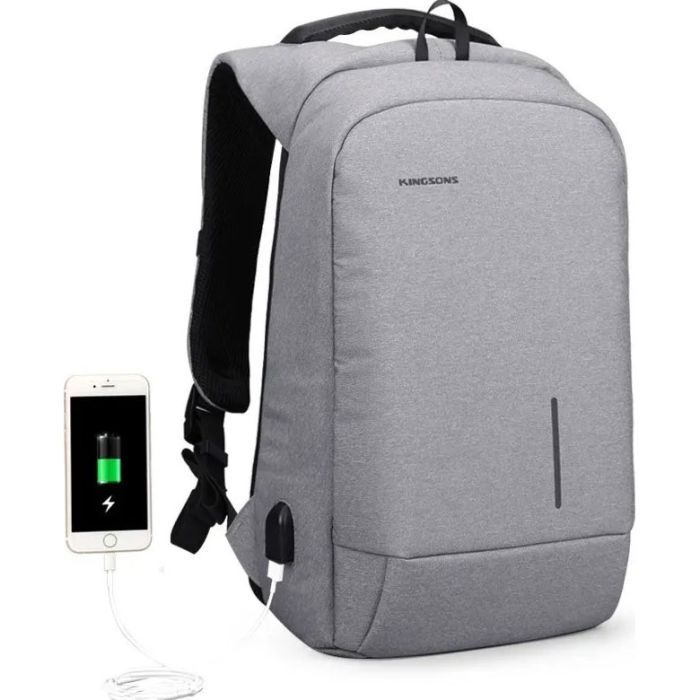 Рюкзак для ноутбука Kingsons 17" laptop backpack Light Grey (KS3149W-D17L) изображение 3