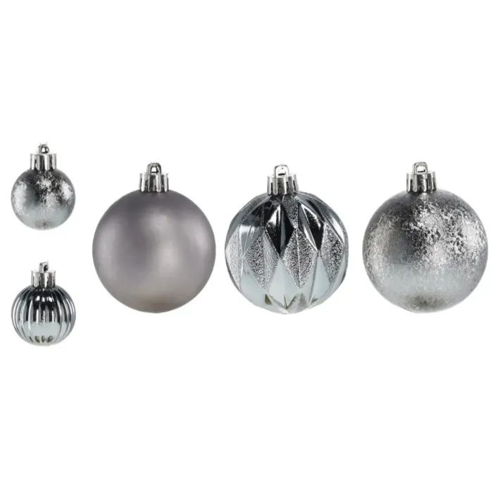 Ялинкова іграшка Chomik пластикові кульки компл. 44шт, 3/6см, срібні (5900779877726_1) зображення 2