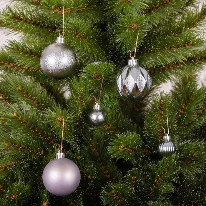 Ялинкова іграшка Chomik пластикові кульки компл. 44шт, 3/6см, срібні (5900779877726_1) зображення 3