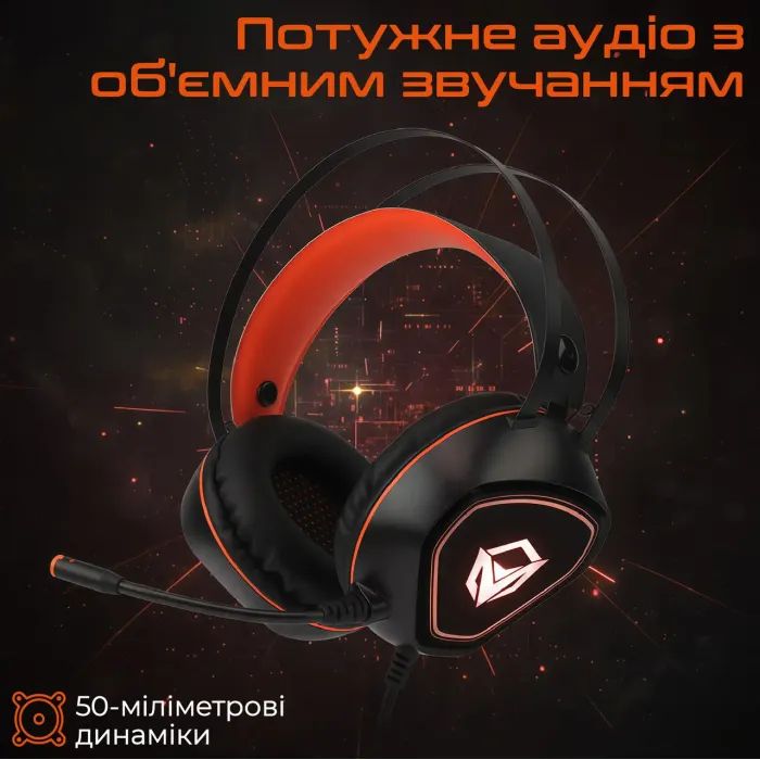 Наушники Meetion HP020 Black/Orange (MT-HP020-A) изображение 3