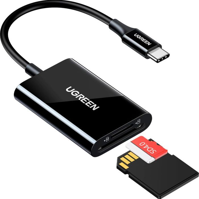 Зчитувач флеш-карт UGREEN USB-C 3.1 to TF/SD CM265 Black (35622) зображення 2