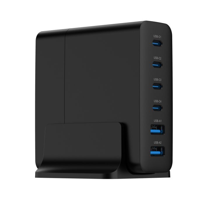 Зарядний пристрій Gembird 4xUSB-C PD25W + 2xUSB QC3.0 18W black (TA-UC-2A4C-PD75-01-BK) зображення 3