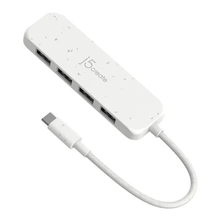 Концентратор J5create USB-C to 4xUSB-A 3.2 10Gbps white (JCH341EW-N)