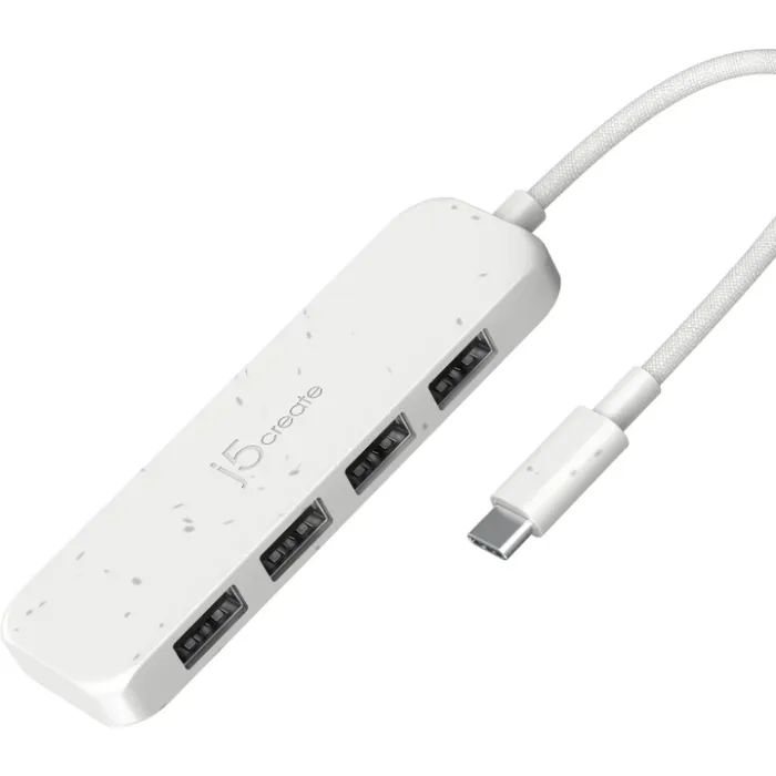 Концентратор J5create USB-C to 4xUSB-A 3.2 10Gbps white (JCH341EW-N) зображення 2