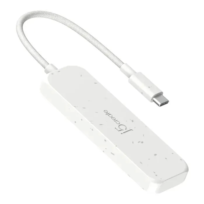 Концентратор J5create USB-C to 4xUSB-A 3.2 10Gbps white (JCH341EW-N) зображення 3