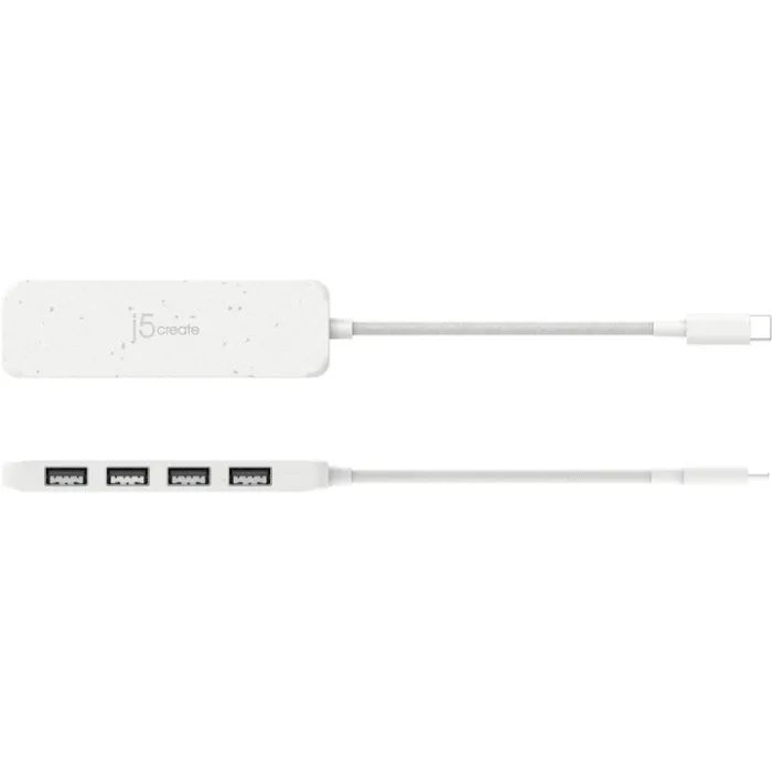Концентратор J5create USB-C to 4xUSB-A 3.2 10Gbps white (JCH341EW-N) зображення 4
