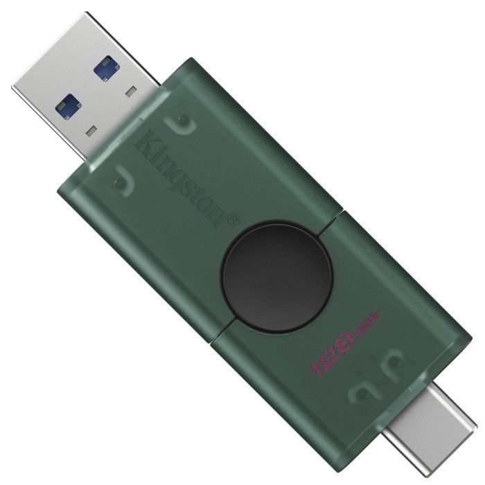 USB флеш накопитель Kingston 256GB DataTraveler Duo USB 3.2 / Type-C Black/Green (DTDEG2/256GB) изображение 2