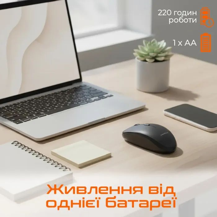 Мышка Meetion BTM100 Wireless/Bluetooth/USB Black (MT-BTM100-A) изображение 6