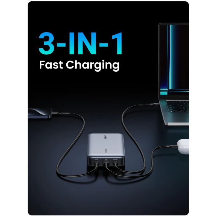 Батарея універсальна Ugreen 25000 mAh 145W Fast Charging Space Gray (U_90597A) зображення 7
