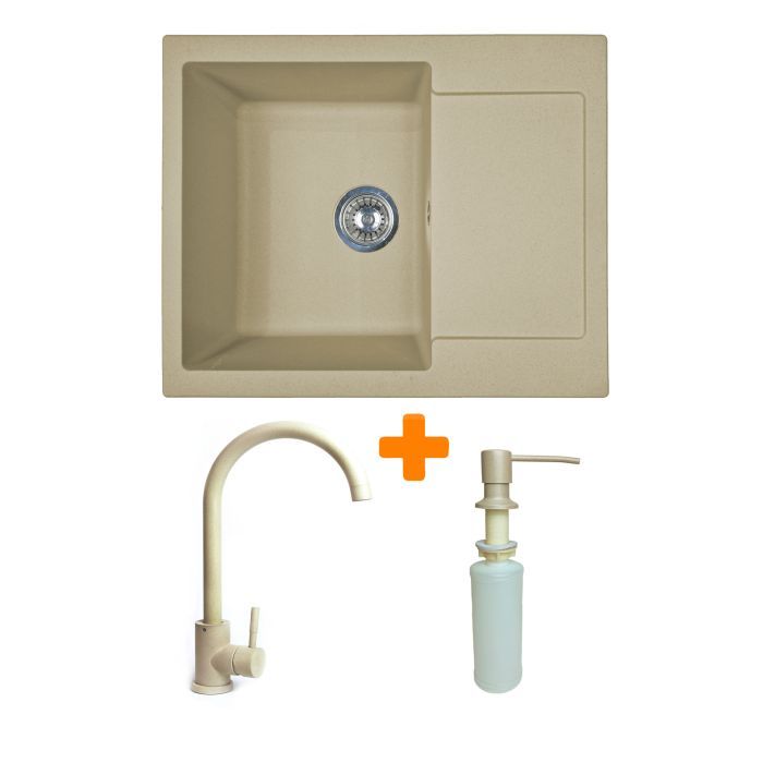 Мийка кухонна Adamant Minimal Сахара + змішувач + дозатор (1824296902302)