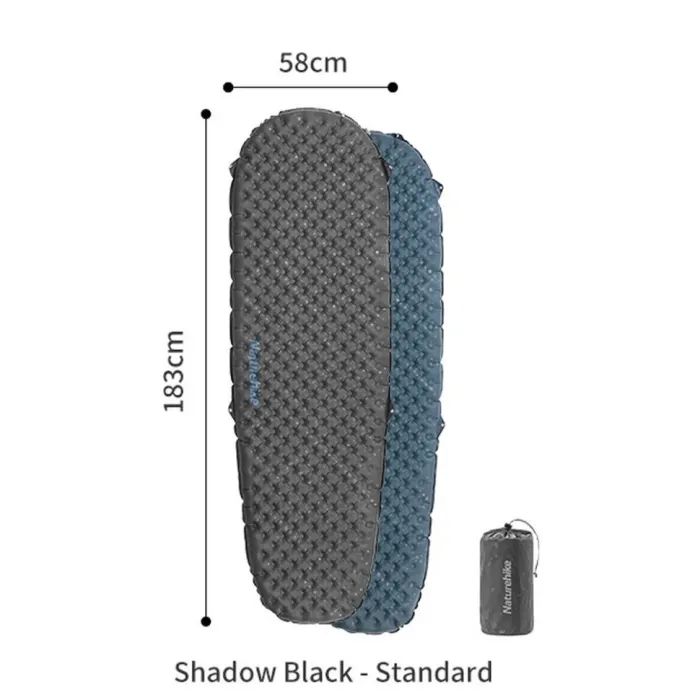 Матрац надувний Naturehike CNH22DZ018, 183х58х7 см, сірий, із мішком для надування (6975641888482) зображення 2