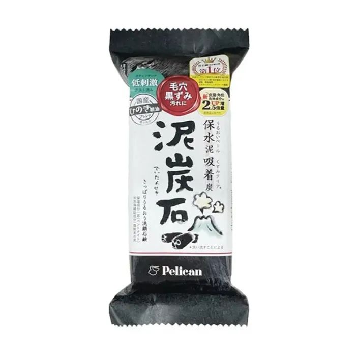 Тверде мило Pelican Deitanseki З деревним вугіллям 135 г (4976631481357)