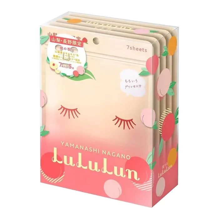 Маска для лица Lululun Premium Face Mask Персик из Яманаси 7 шт (4582305065916)