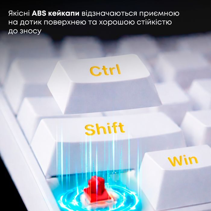Клавіатура Ajazz NK68 Red Switch USB UA White (NK68-R-W) зображення 11
