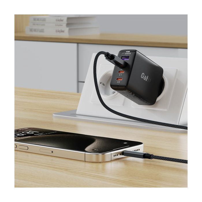 Дата кабель USB 2.0 AM to USB-C 1.2m 60W black Acefast (6974316284482) изображение 5
