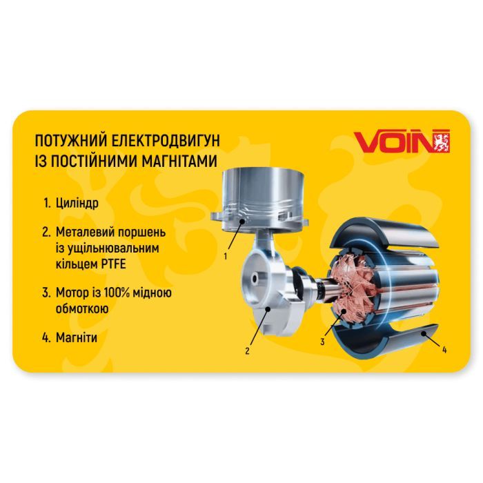 Автомобільний компресор VOIN VL-550 150psi/15Amp/40л (VL-550) зображення 8