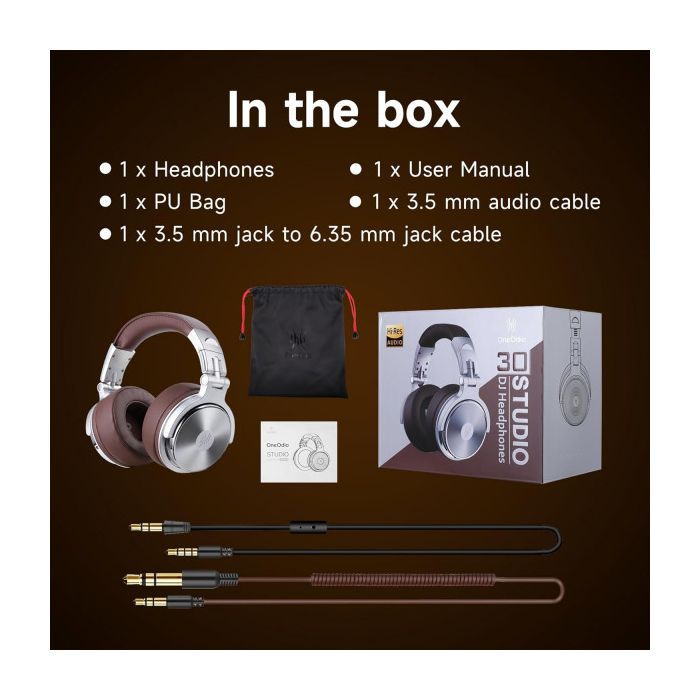 Наушники OneOdio Pro 30 3,5мм/6,35мм Silver (Pro 30 Silver) изображение 4