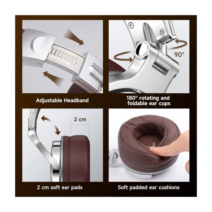 Наушники OneOdio Pro 30 3,5мм/6,35мм Silver (Pro 30 Silver) изображение 7