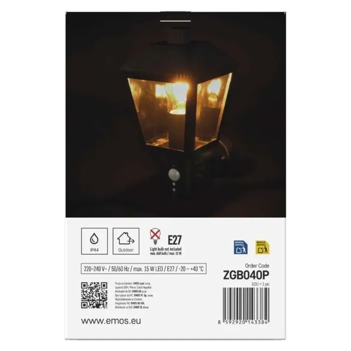 Светильник EMOS E27 15 Вт IP44 (ZGB040P) изображение 8