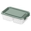 Харчовий контейнер Ardesto Fresh двосекційний 2х0.25л, пластик, прямокутна, зелений (AR1302G)