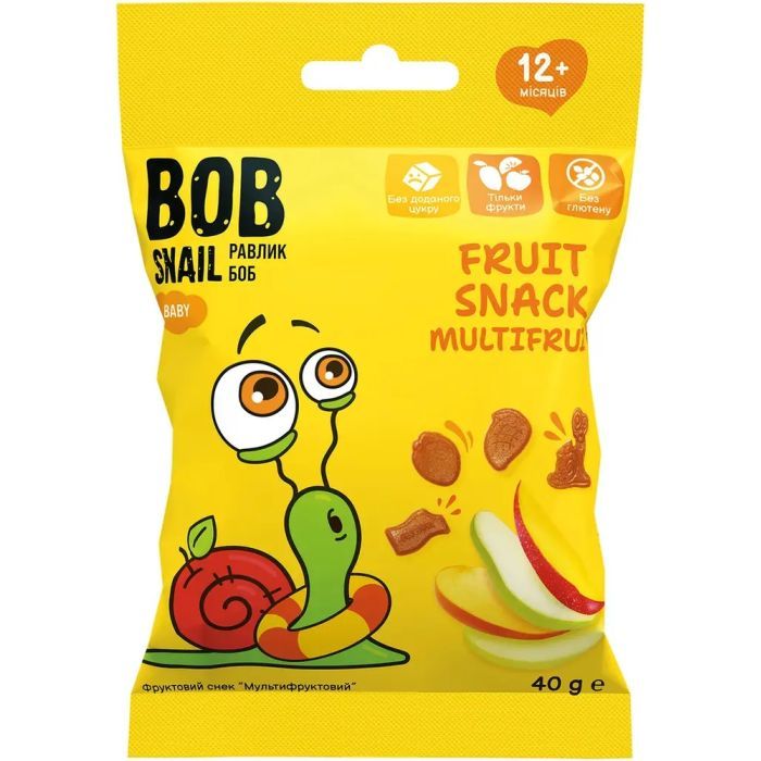 Дитячі снеки Bob Snail фруктові мультифрукт 20 г (1740856)